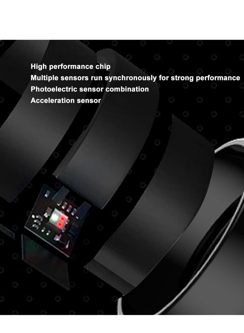 Smart Ring Health Tracker, Water Resistant Bluetooth Fitness Tracker Ring, Pedometer Sleep Heart Rate Body Temperature Sport Monitoring Ring with Remote Camera Control for Adult #10 - Image 3